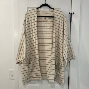 XL Jamie + the Jones Striped Cotton Oversized Cardigan